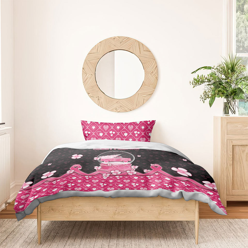 Breast Cancer Christmas Support Bedding Set Merry Pinkmas