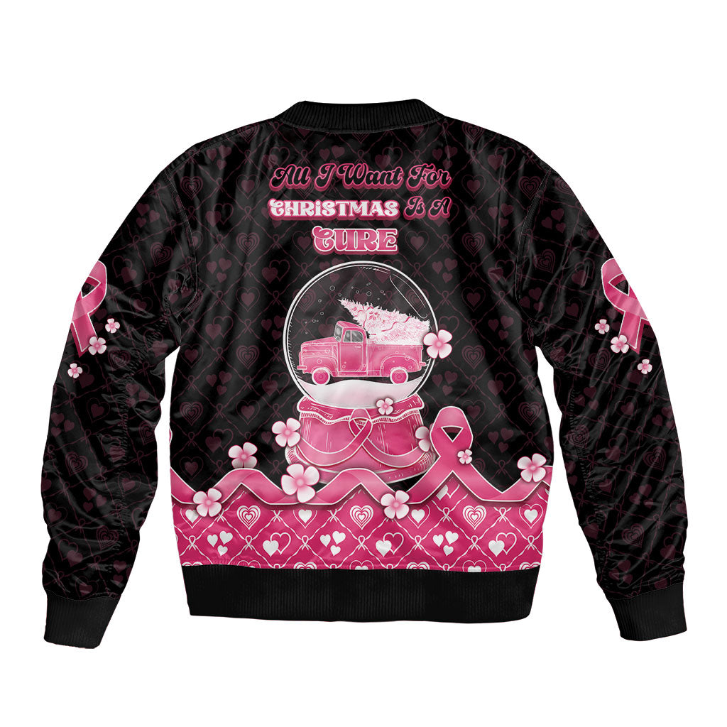 Breast Cancer Christmas Support Bomber Jacket Merry Pinkmas