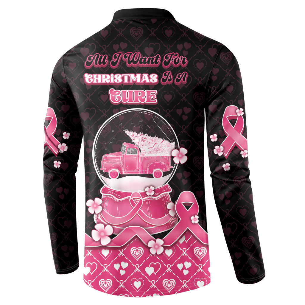 Breast Cancer Christmas Support Button Sweatshirt Merry Pinkmas
