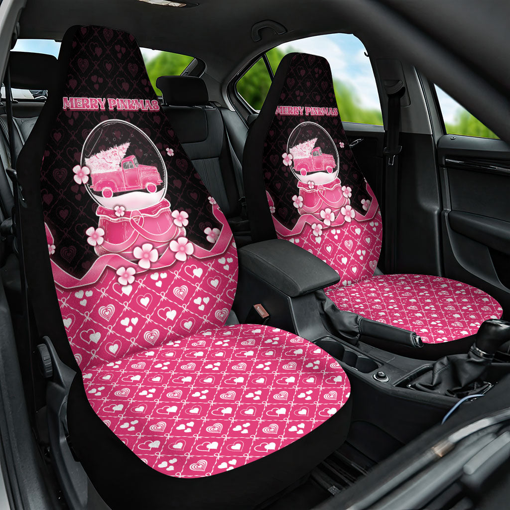 Breast Cancer Christmas Support Car Seat Cover Merry Pinkmas