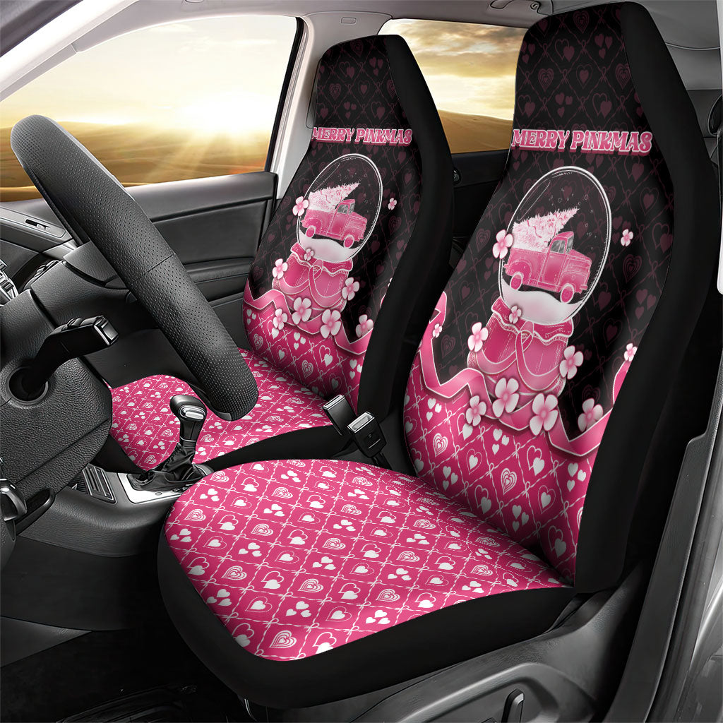 Breast Cancer Christmas Support Car Seat Cover Merry Pinkmas