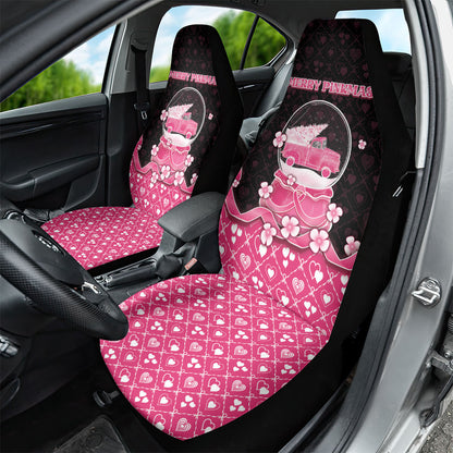 Breast Cancer Christmas Support Car Seat Cover Merry Pinkmas