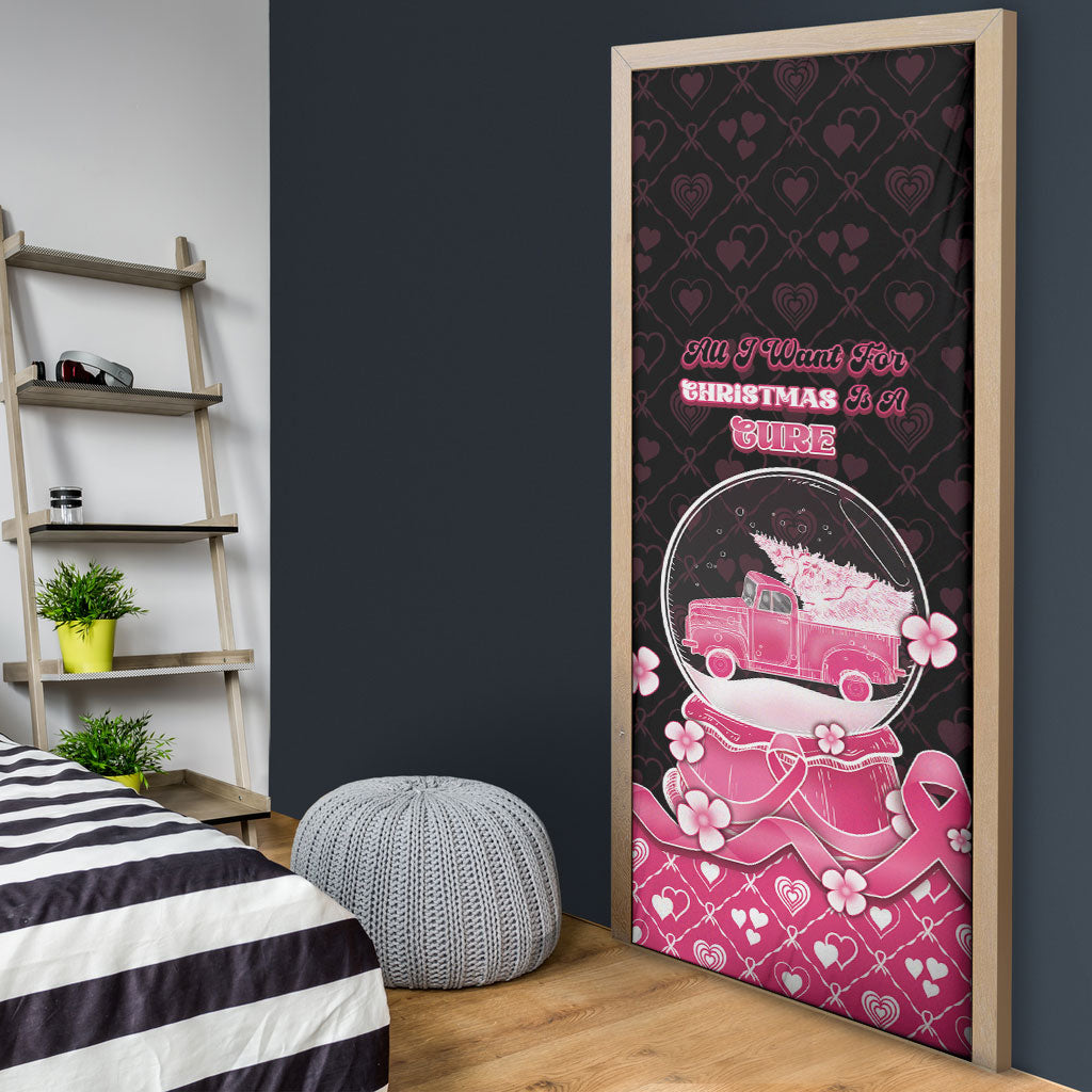 Breast Cancer Christmas Support Door Cover Merry Pinkmas