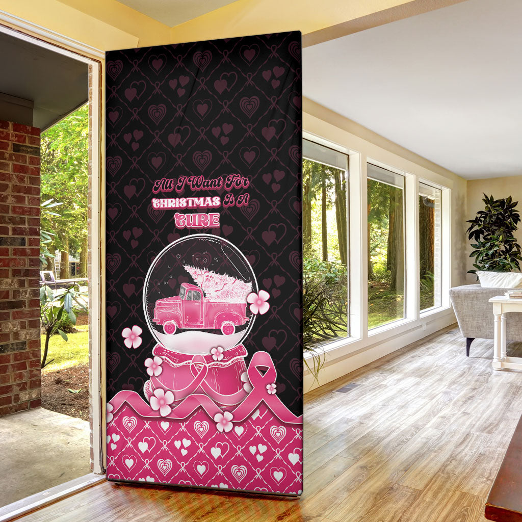 Breast Cancer Christmas Support Door Cover Merry Pinkmas