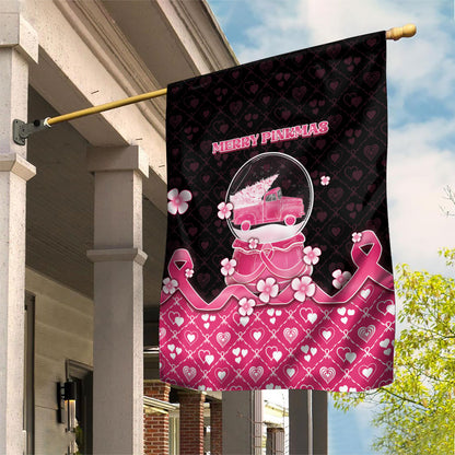 Breast Cancer Christmas Support Garden Flag Merry Pinkmas