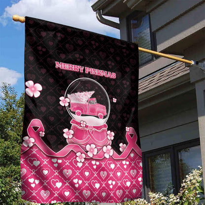 Breast Cancer Christmas Support Garden Flag Merry Pinkmas