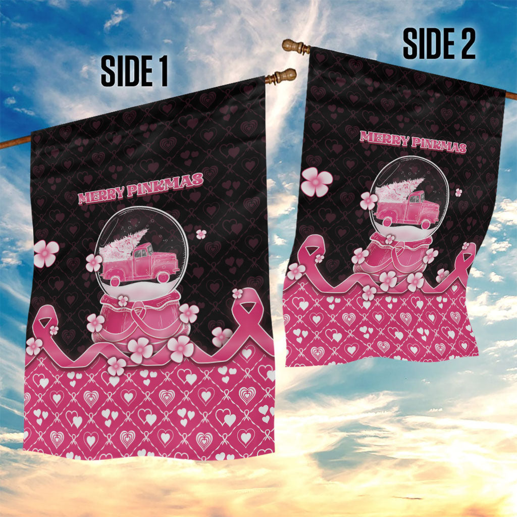 Breast Cancer Christmas Support Garden Flag Merry Pinkmas