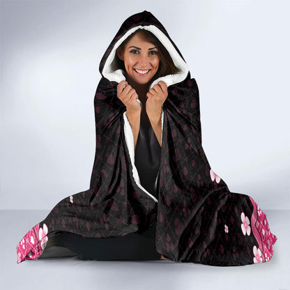 Breast Cancer Christmas Support Hooded Blanket Merry Pinkmas