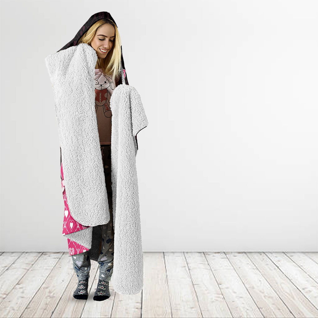 Breast Cancer Christmas Support Hooded Blanket Merry Pinkmas