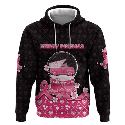Breast Cancer Christmas Support Hoodie Merry Pinkmas