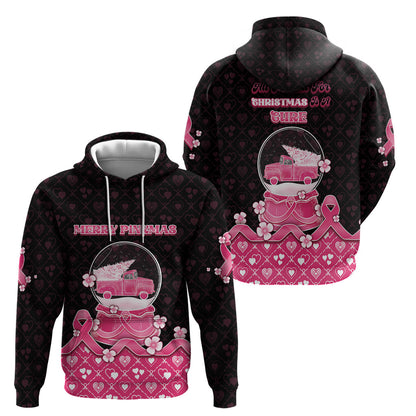 Breast Cancer Christmas Support Hoodie Merry Pinkmas