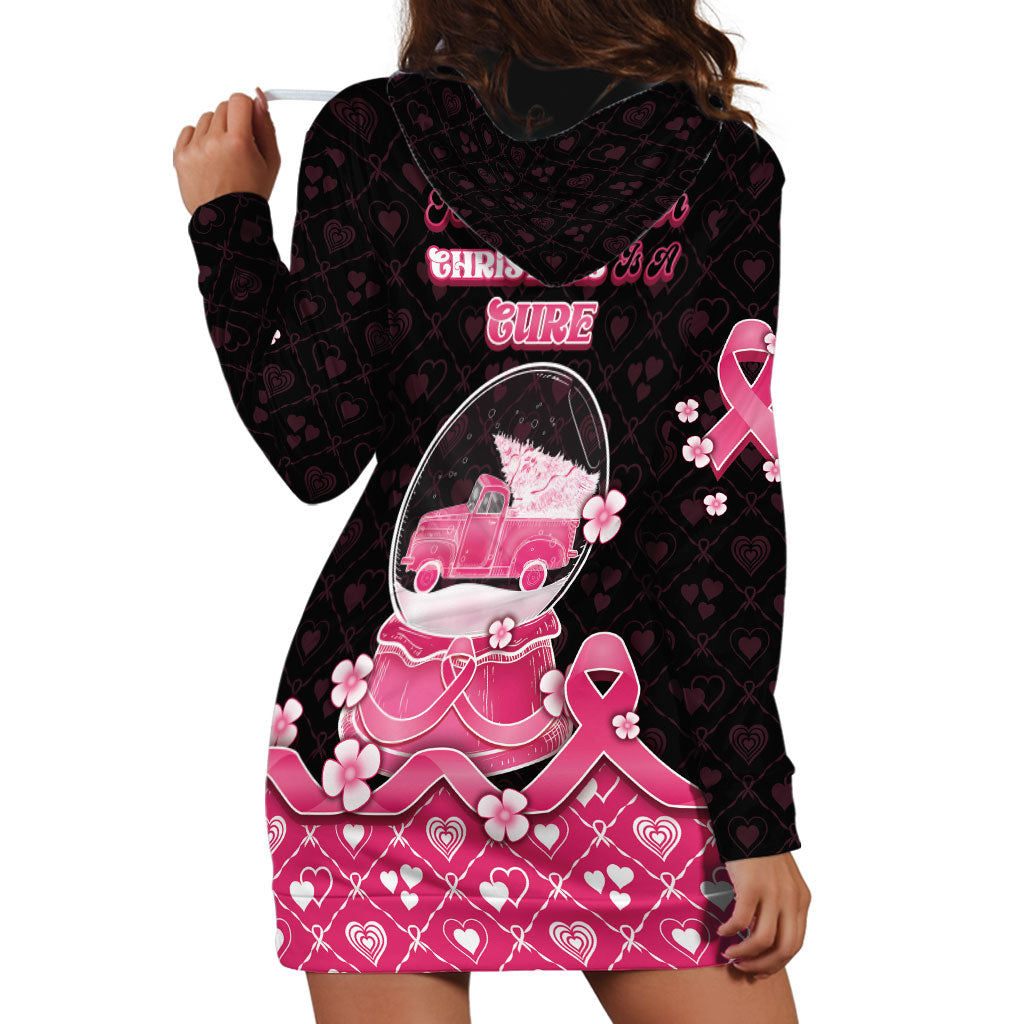 Breast Cancer Christmas Support Hoodie Dress Merry Pinkmas