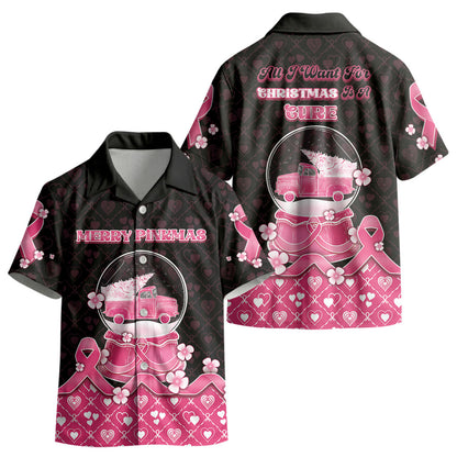 Breast Cancer Christmas Support Kid Hawaiian Shirt Merry Pinkmas