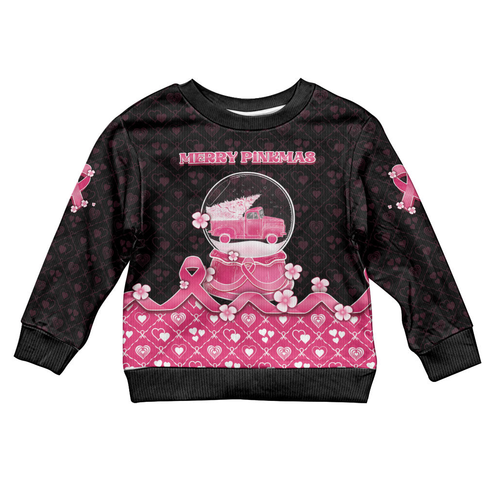 Breast Cancer Christmas Support Kid Ugly Christmas Sweater Merry Pinkmas