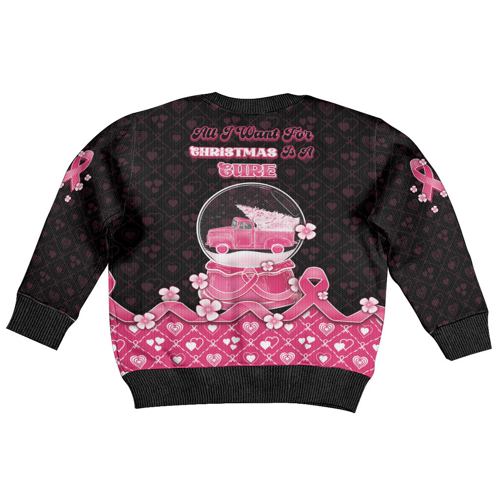 Breast Cancer Christmas Support Kid Ugly Christmas Sweater Merry Pinkmas