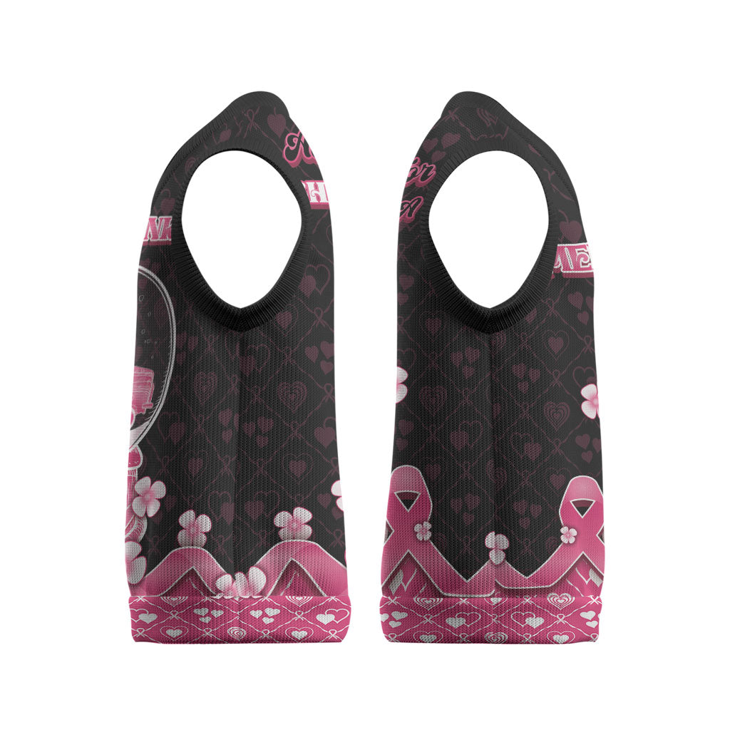 Breast Cancer Christmas Support Christmas Knitted V-Neck Vest Merry Pinkmas