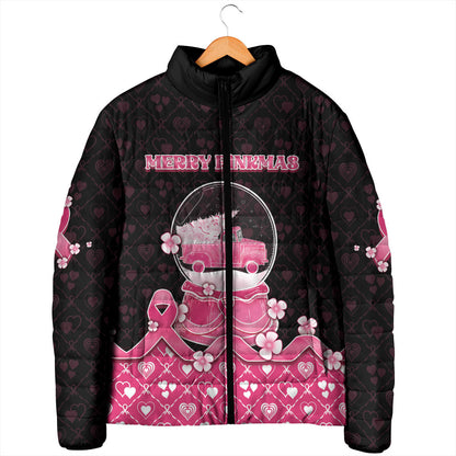 Breast Cancer Christmas Support Padded Jacket Merry Pinkmas