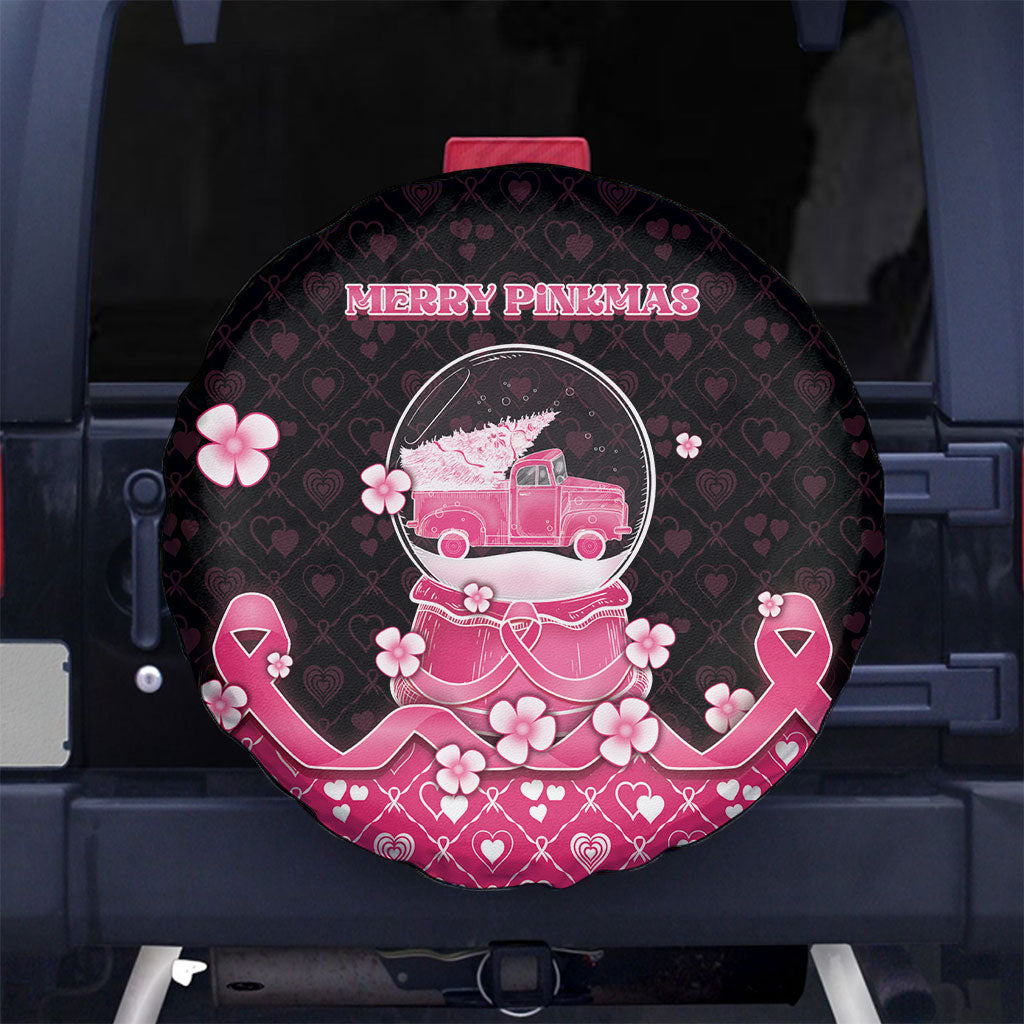 Breast Cancer Christmas Support Spare Tire Cover Merry Pinkmas