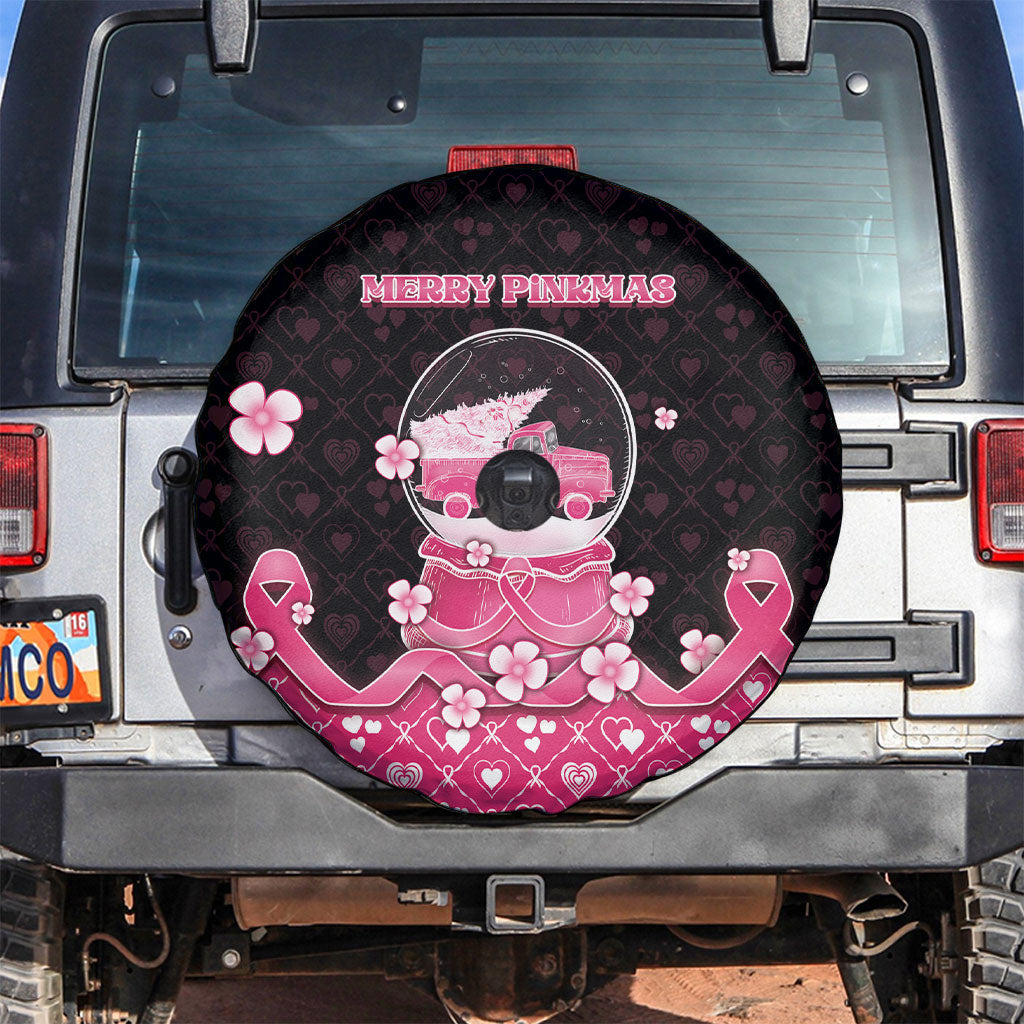 Breast Cancer Christmas Support Spare Tire Cover Merry Pinkmas