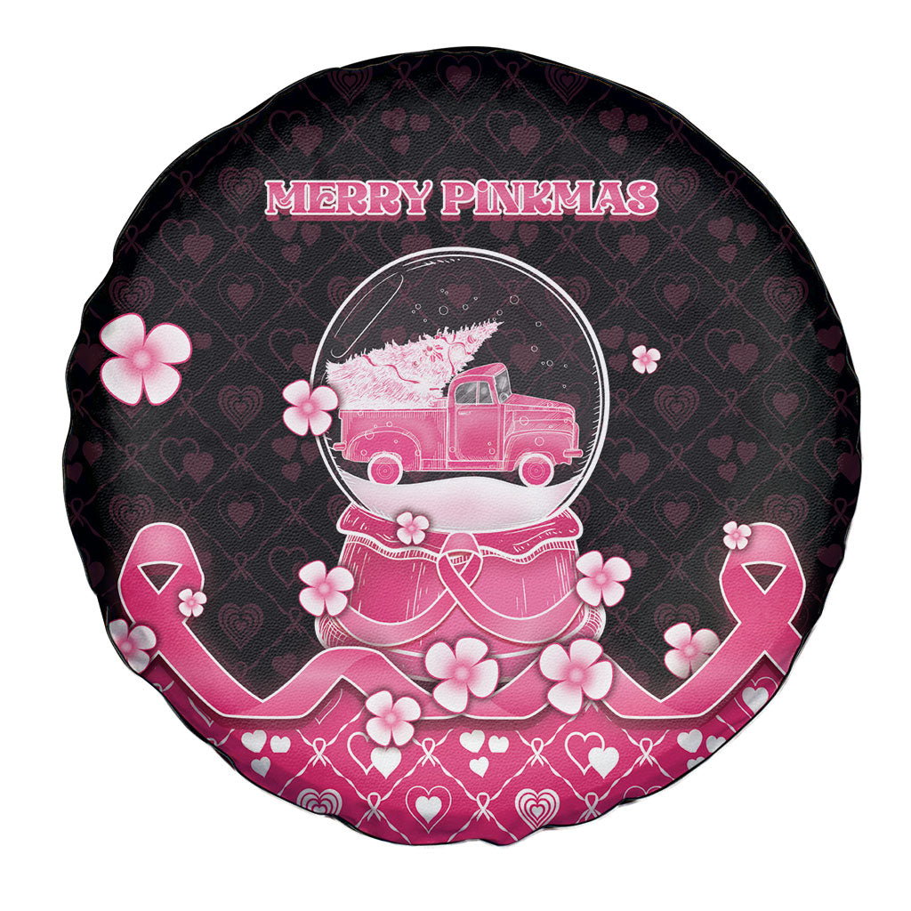 Breast Cancer Christmas Support Spare Tire Cover Merry Pinkmas