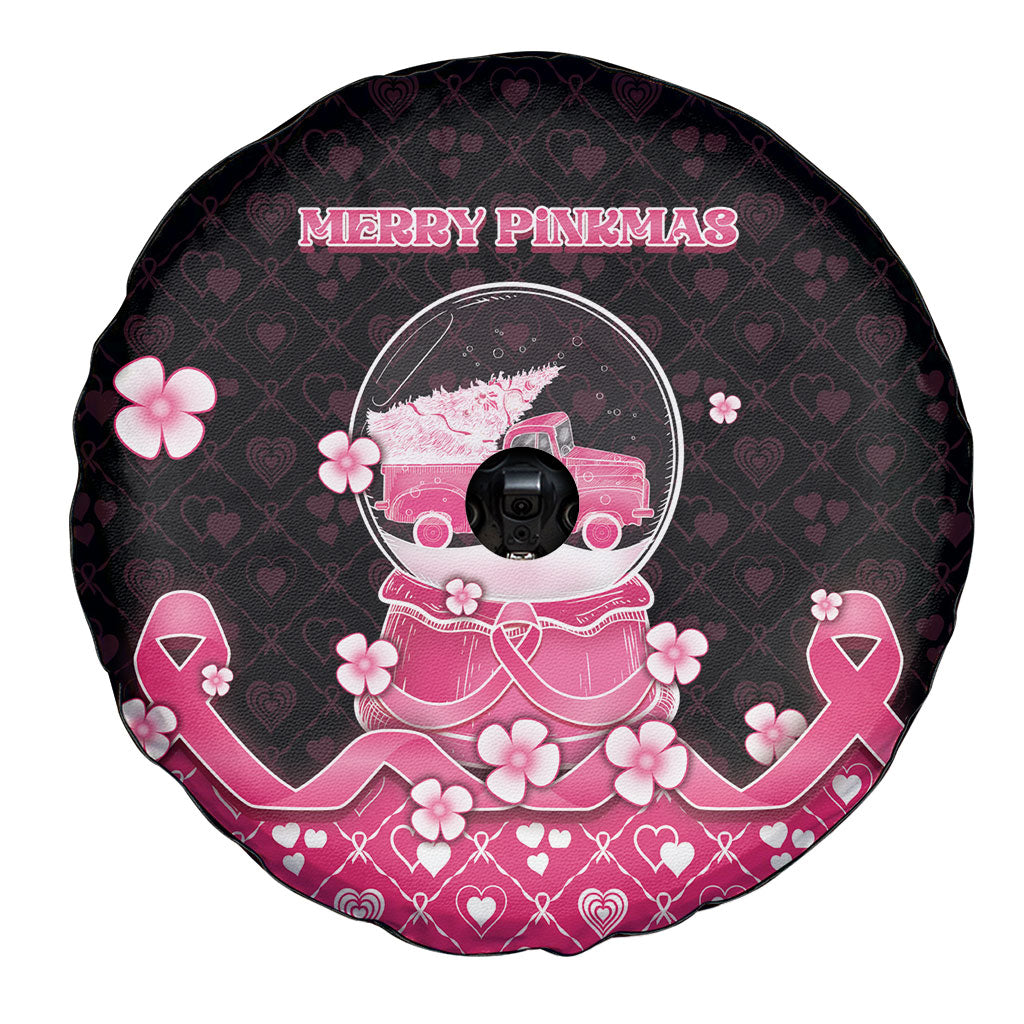 Breast Cancer Christmas Support Spare Tire Cover Merry Pinkmas