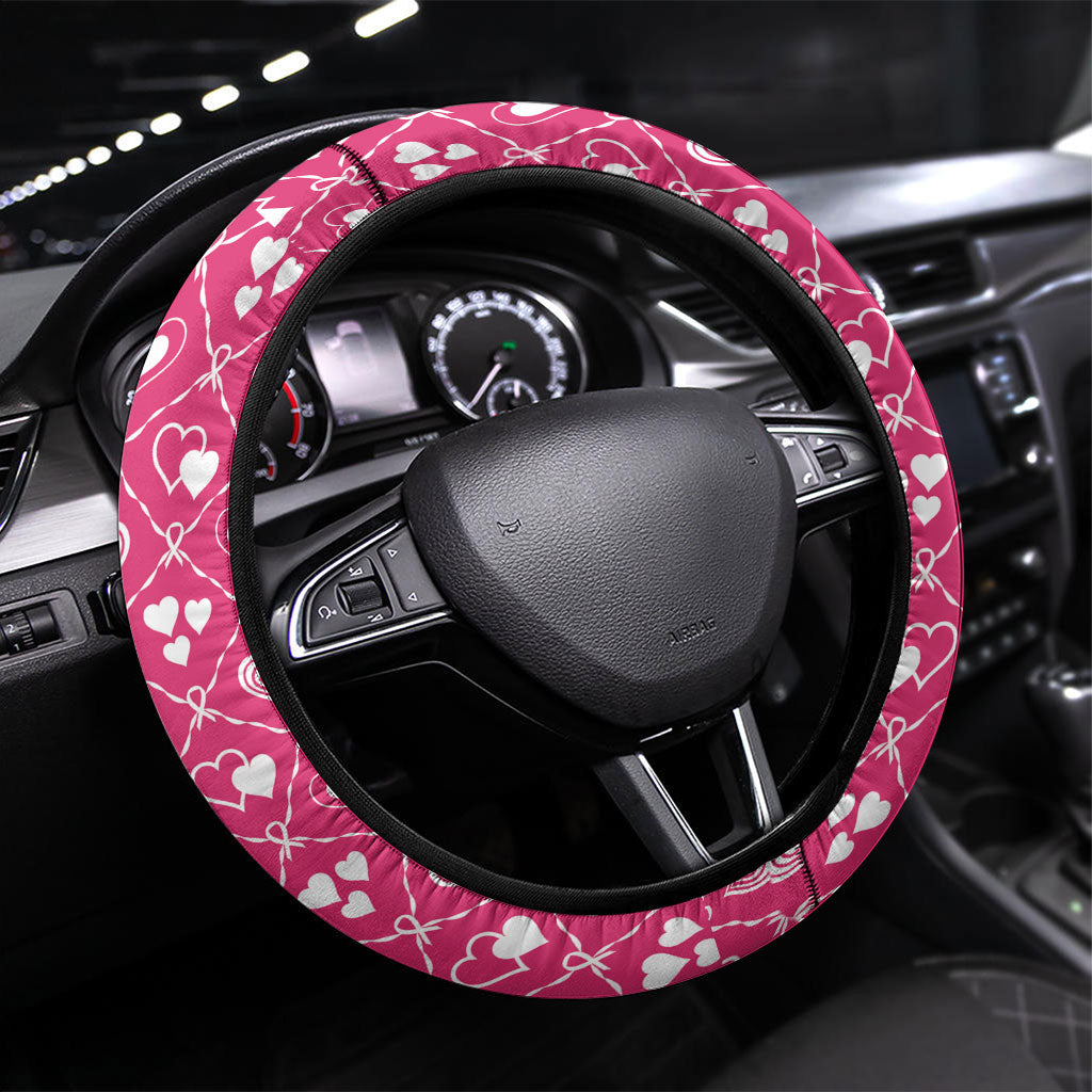 Breast Cancer Christmas Support Steering Wheel Cover Merry Pinkmas