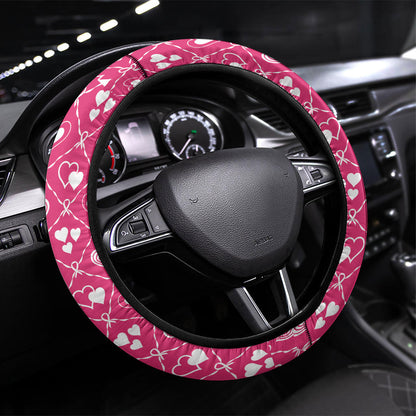 Breast Cancer Christmas Support Steering Wheel Cover Merry Pinkmas