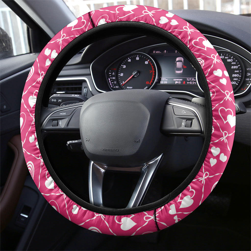 Breast Cancer Christmas Support Steering Wheel Cover Merry Pinkmas