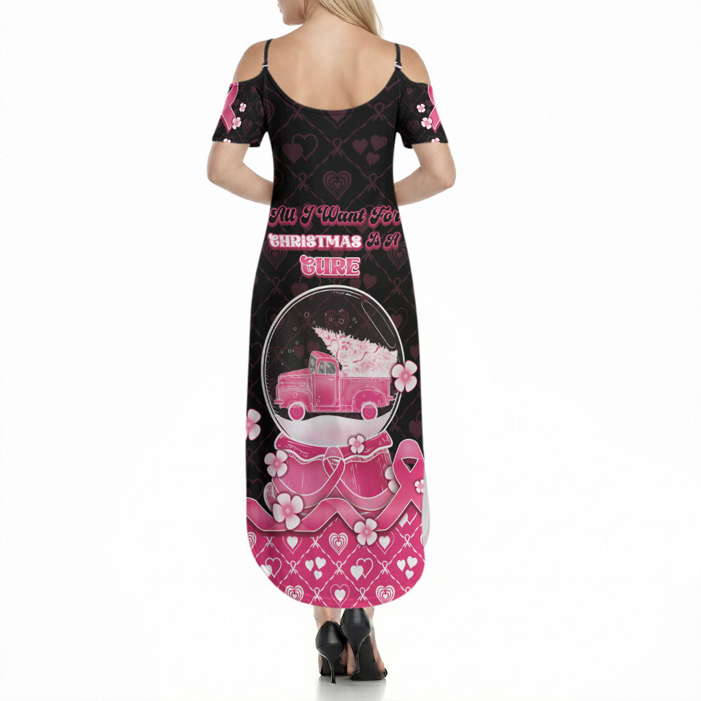 Breast Cancer Christmas Support Summer Maxi Dress Merry Pinkmas