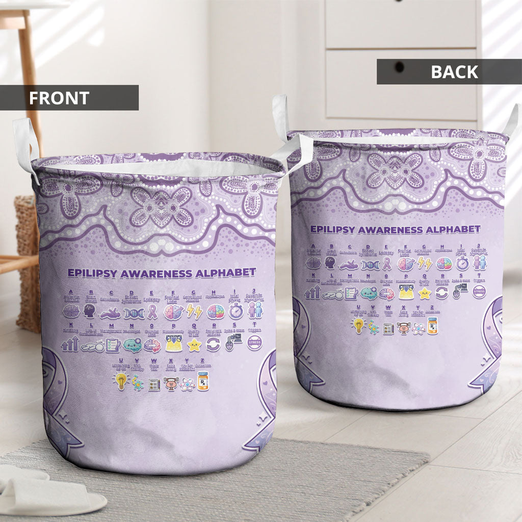 Epilepsy Support Laundry Basket Purple Ribbon Butterfly Cute Style