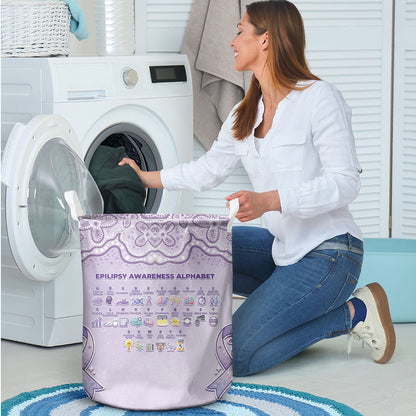 Epilepsy Support Laundry Basket Purple Ribbon Butterfly Cute Style