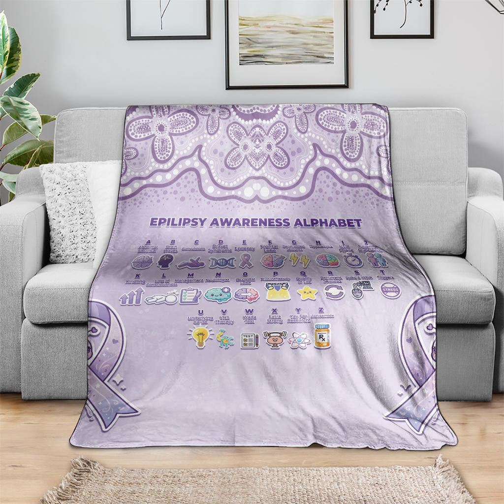 Epilepsy Support Blanket Purple Ribbon Butterfly Cute Style