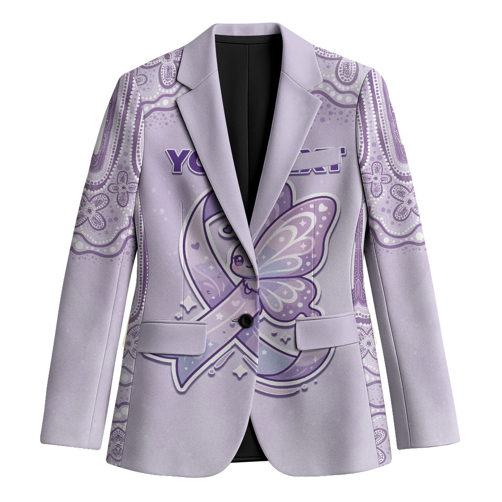 Personalised Epilepsy Support Blazer Purple Ribbon Butterfly Cute Style