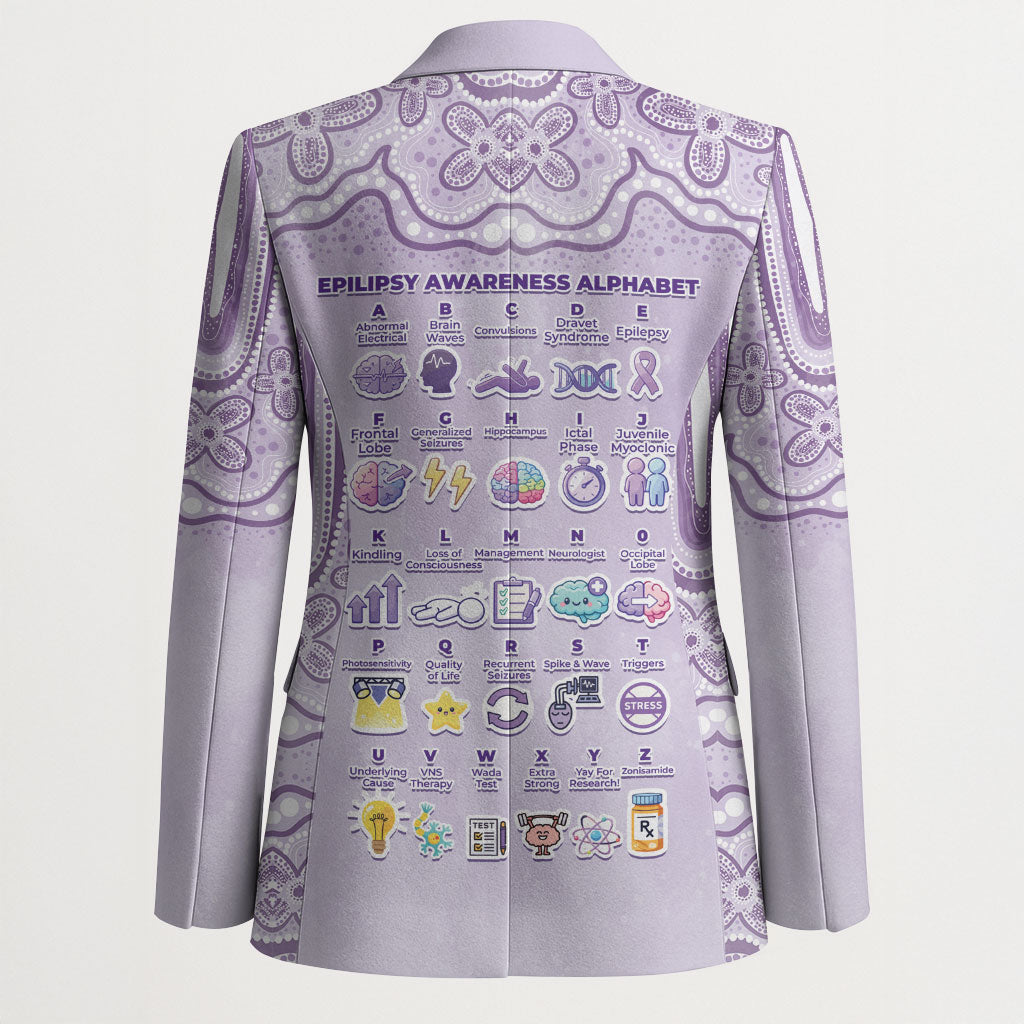 Personalised Epilepsy Support Blazer Purple Ribbon Butterfly Cute Style