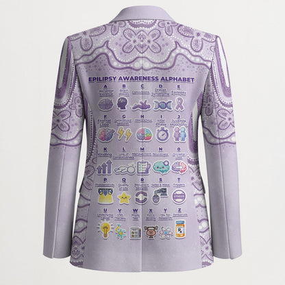 Personalised Epilepsy Support Blazer Purple Ribbon Butterfly Cute Style