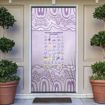 Epilepsy Support Door Cover Purple Ribbon Butterfly Cute Style