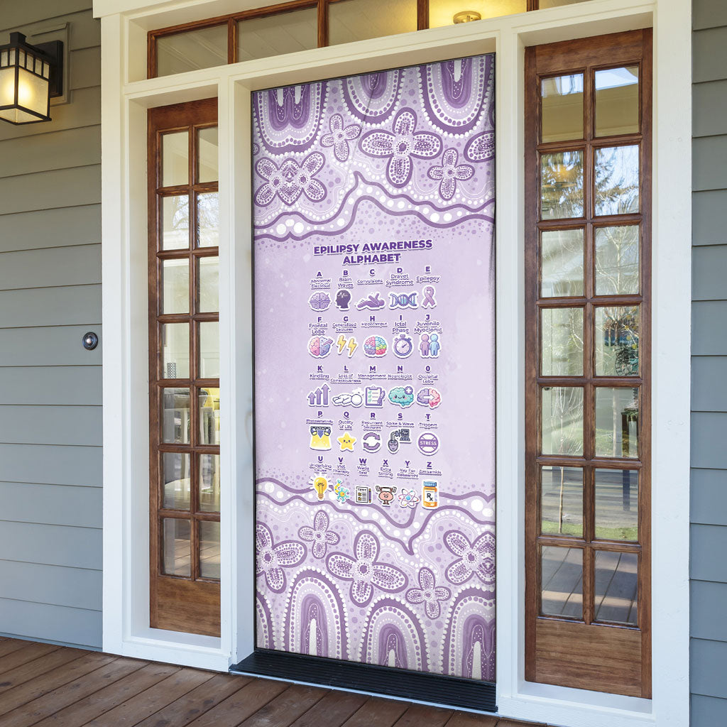 Epilepsy Support Door Cover Purple Ribbon Butterfly Cute Style