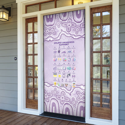 Epilepsy Support Door Cover Purple Ribbon Butterfly Cute Style