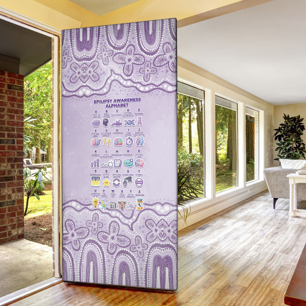 Epilepsy Support Door Cover Purple Ribbon Butterfly Cute Style