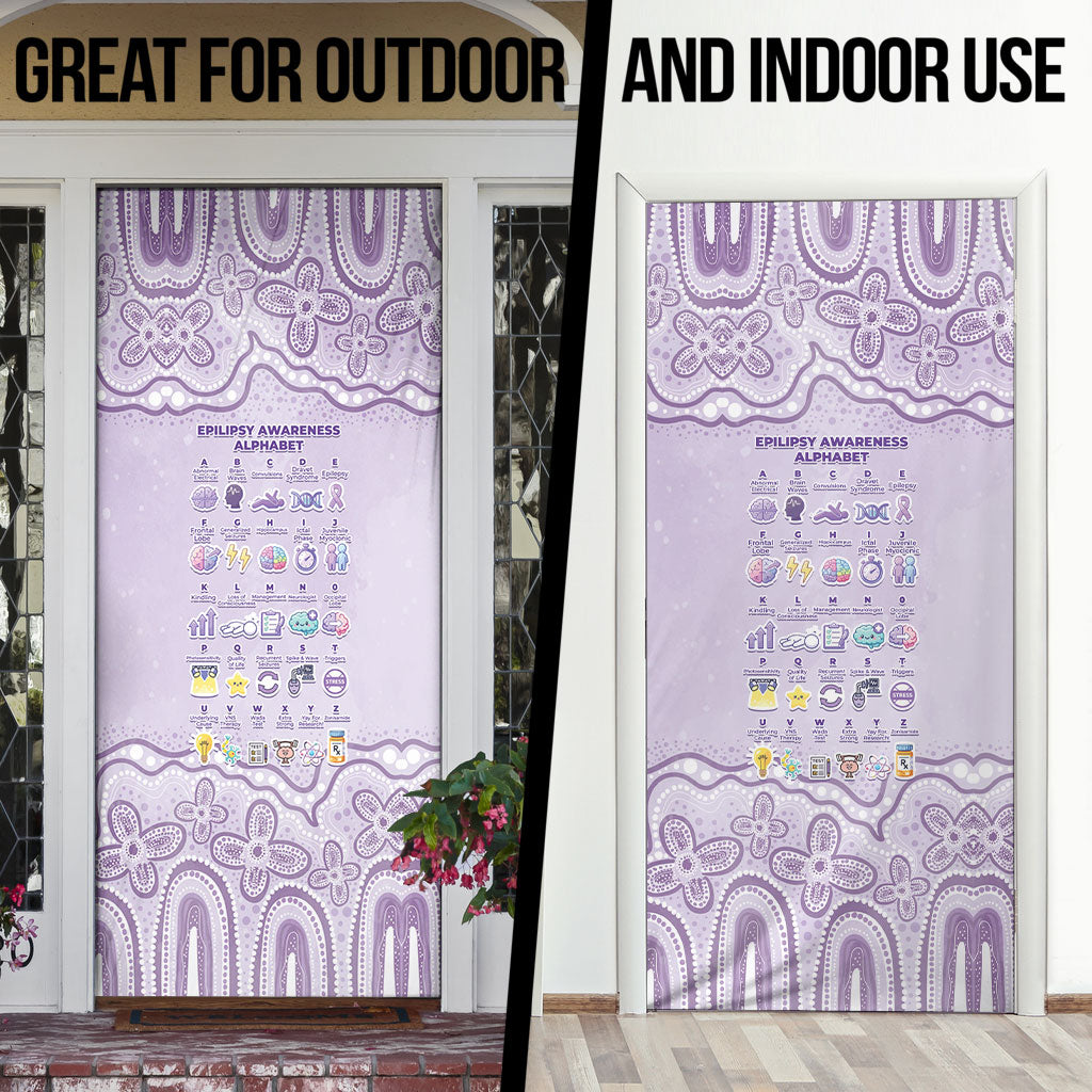 Epilepsy Support Door Cover Purple Ribbon Butterfly Cute Style