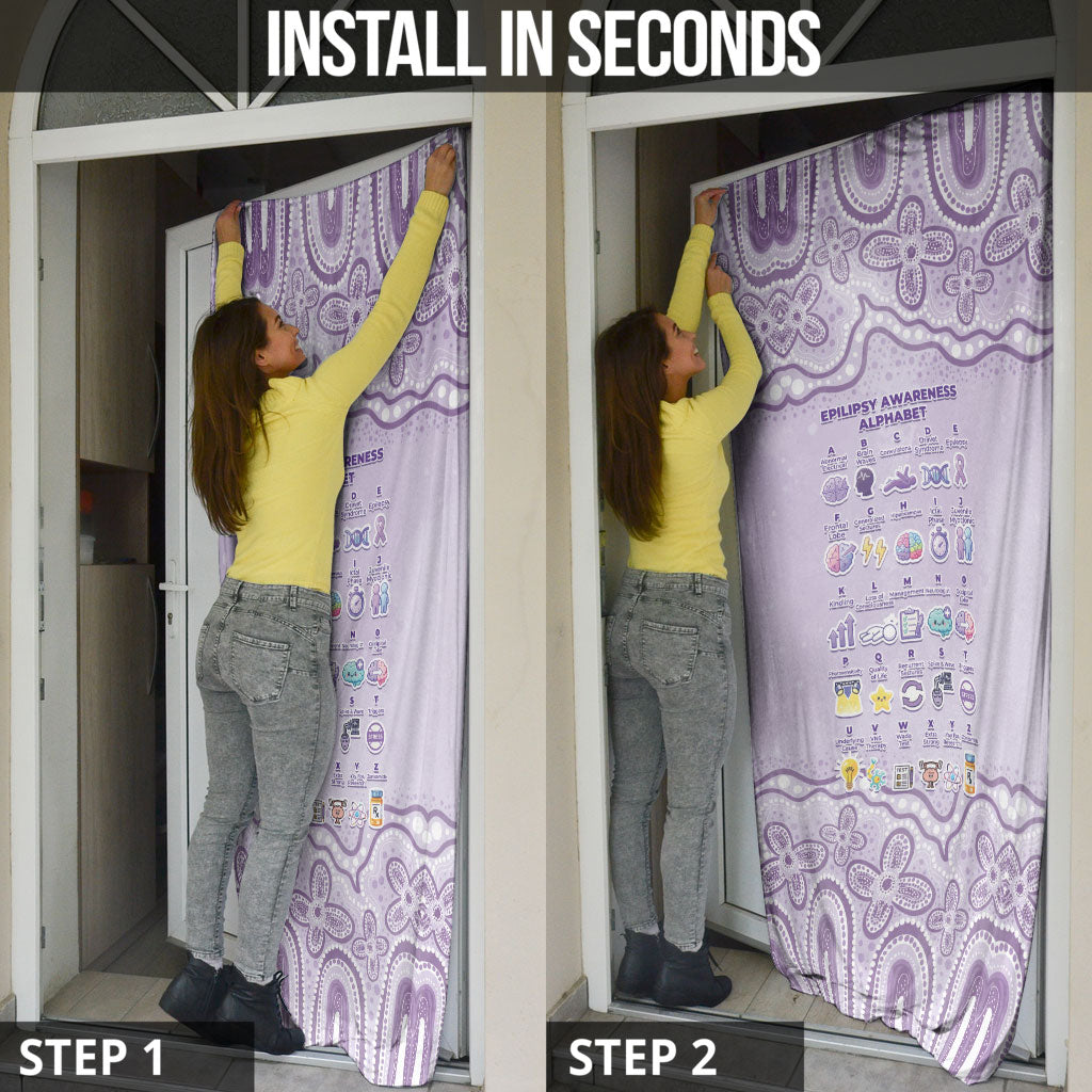 Epilepsy Support Door Cover Purple Ribbon Butterfly Cute Style