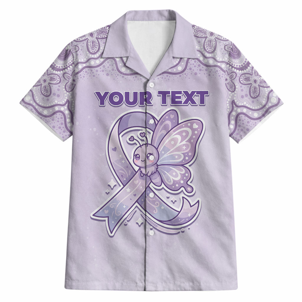 Personalised Epilepsy Support Hawaiian Shirt Purple Ribbon Butterfly Cute Style