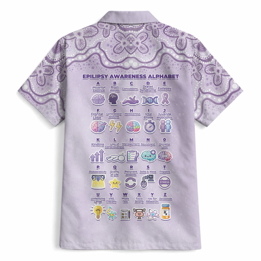 Personalised Epilepsy Support Hawaiian Shirt Purple Ribbon Butterfly Cute Style
