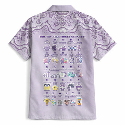 Personalised Epilepsy Support Hawaiian Shirt Purple Ribbon Butterfly Cute Style