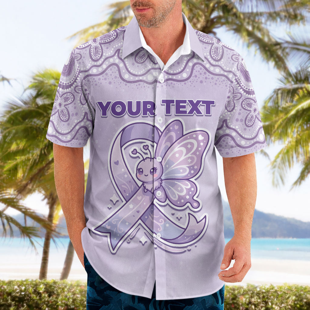 Personalised Epilepsy Support Hawaiian Shirt Purple Ribbon Butterfly Cute Style