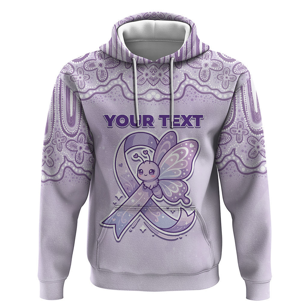 Personalised Epilepsy Support Hoodie Purple Ribbon Butterfly Cute Style