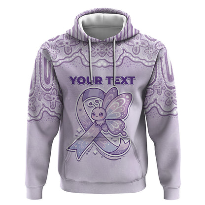 Personalised Epilepsy Support Hoodie Purple Ribbon Butterfly Cute Style