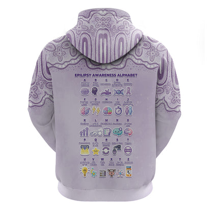 Personalised Epilepsy Support Hoodie Purple Ribbon Butterfly Cute Style