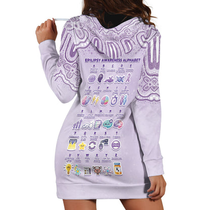 Personalised Epilepsy Support Hoodie Dress Purple Ribbon Butterfly Cute Style