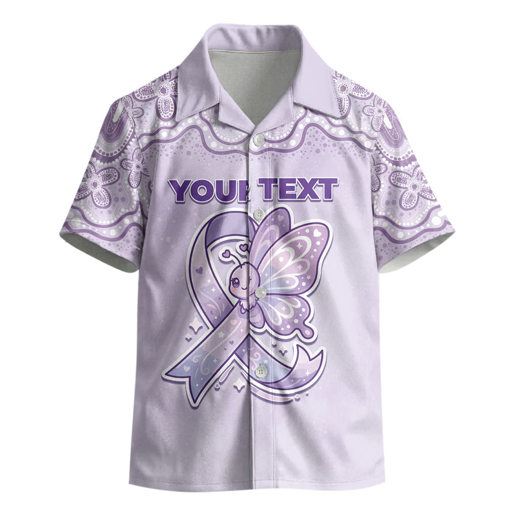 Personalised Epilepsy Support Kid Hawaiian Shirt Purple Ribbon Butterfly Cute Style